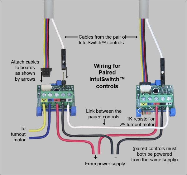 Hookup diagram for paired IntuiSwitch&#8482; controls